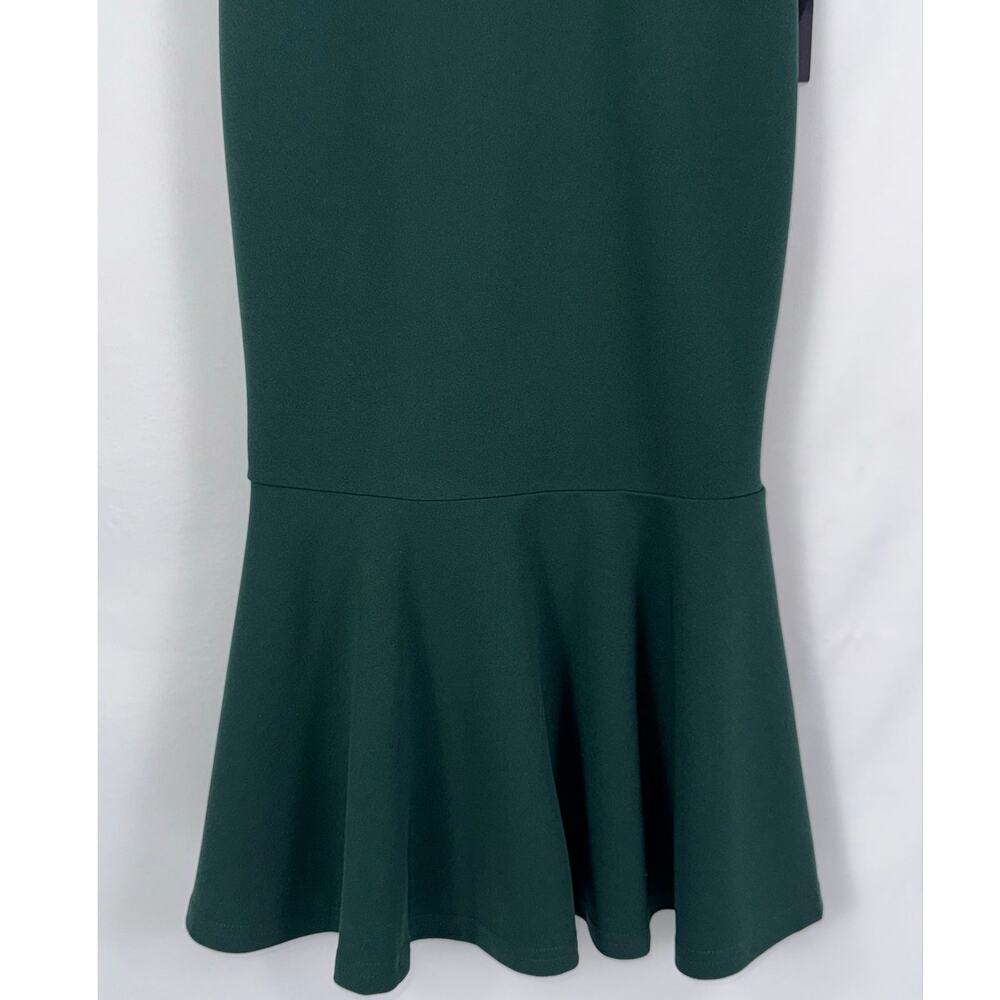 Lulus Moment Maker Square Neck Trumpet Midi Dress Women's Small Green - Picture 5 of 16